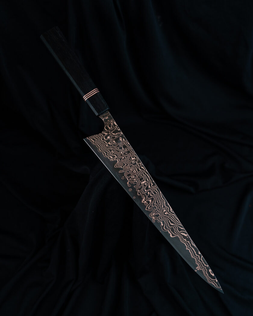 Handmade knife Copper Damascus Gyuto