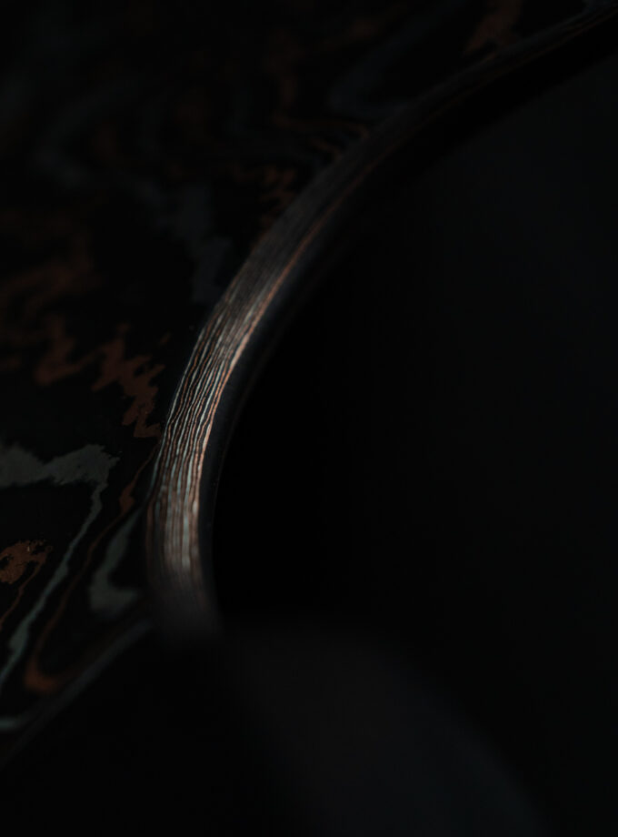 Copper-nickel Damascus K-tip Gyuto S-Grind