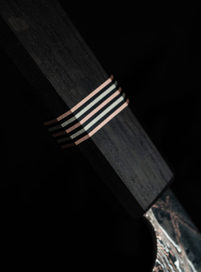 Copper-nickel Damascus K-tip Gyuto S-Grind