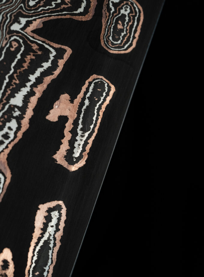 Copper-nickel Damascus K-tip Gyuto S-Grind