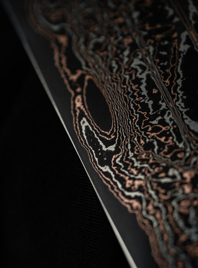 Copper-nickel Damascus Gyuto