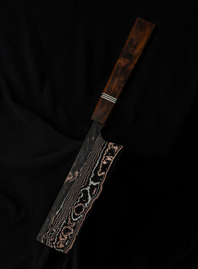 Copper-nickel Damascus Sgrind Nakiri