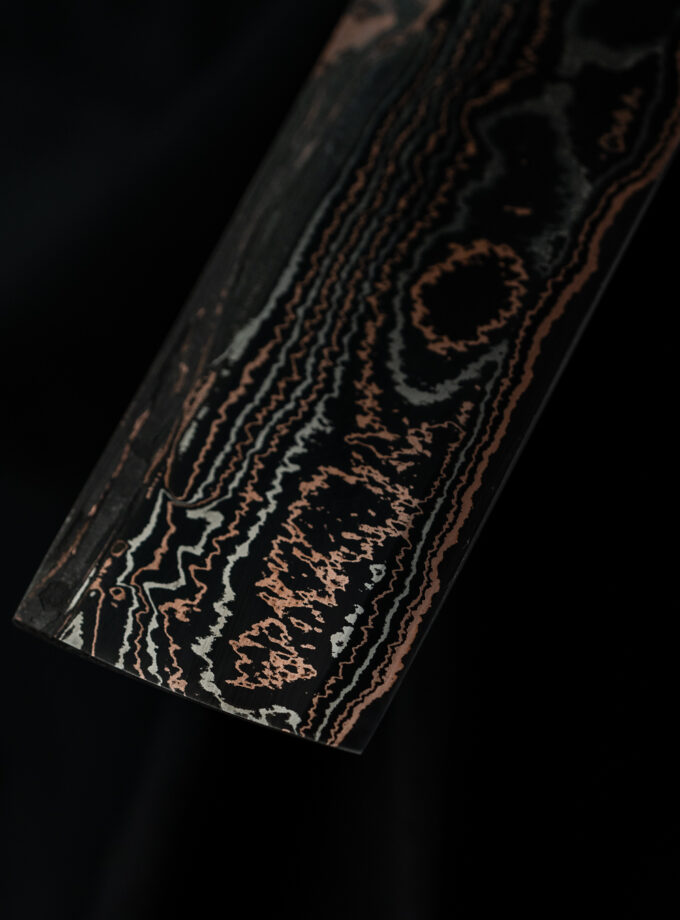 Copper-nickel Damascus Sgrind Nakiri
