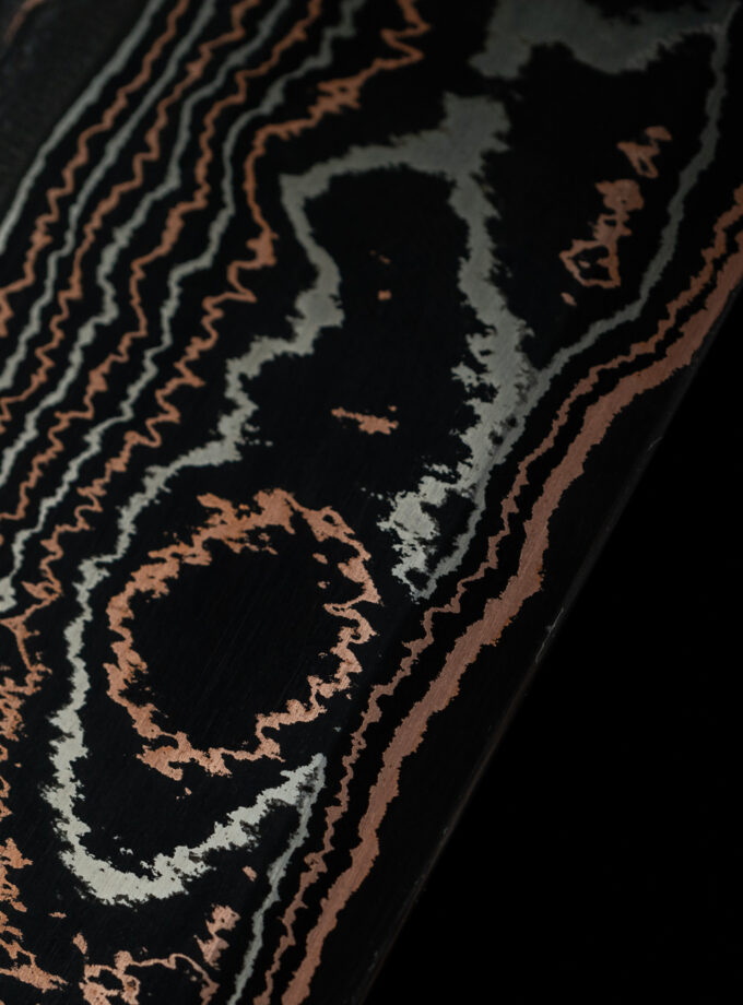 Copper-nickel Damascus Sgrind Nakiri