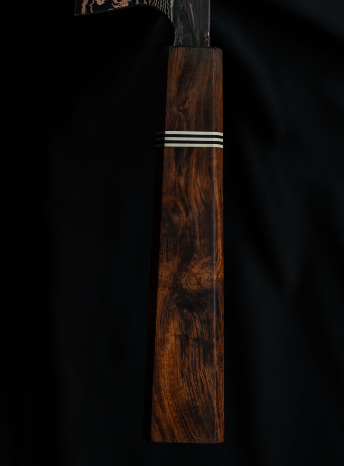 Copper-nickel Damascus Sgrind Nakiri