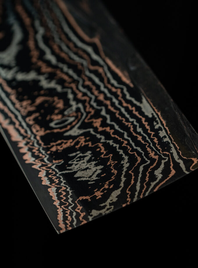 Copper-nickel Damascus Sgrind Nakiri