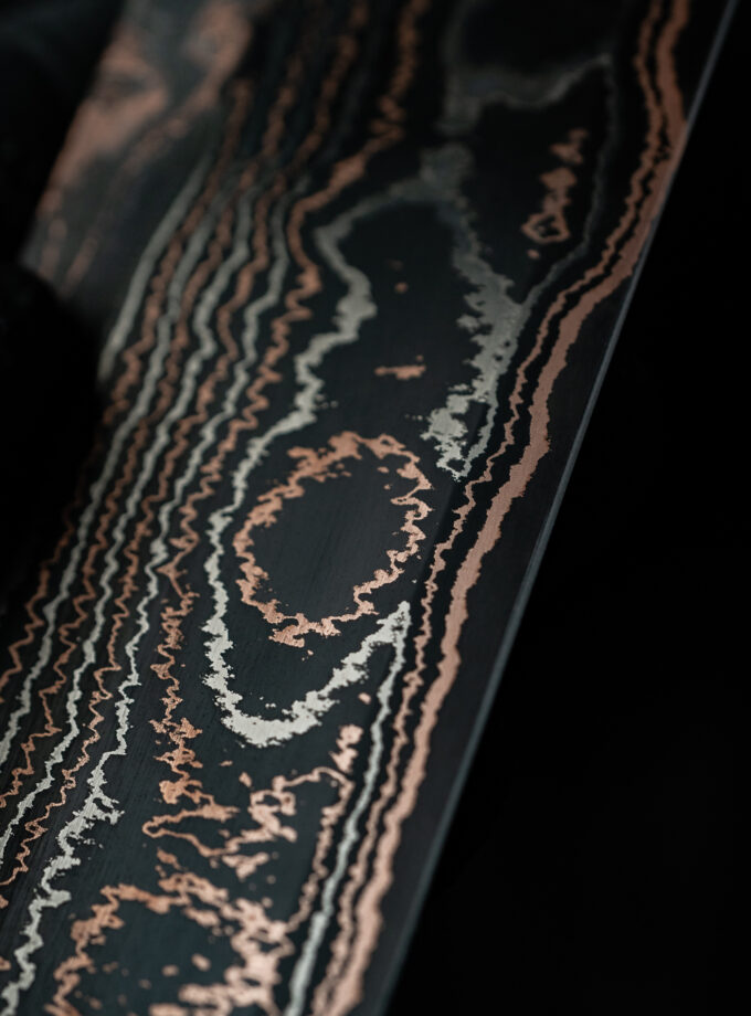 Copper-nickel Damascus Sgrind Nakiri