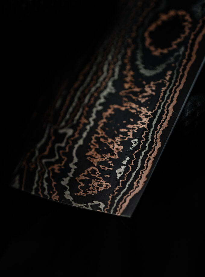 Copper-nickel Damascus Sgrind Nakiri