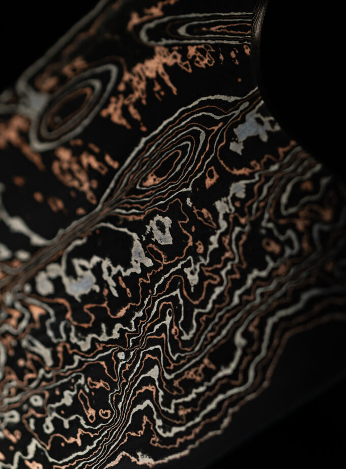 Copper-nickel Damascus Gyuto