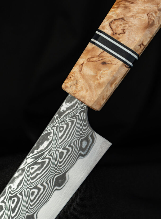 Stainless damascus kiritsuke sujihiki